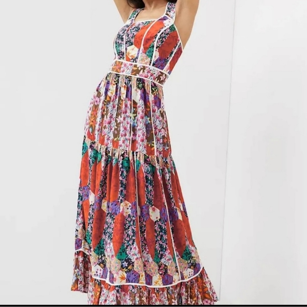 RARE NWT ANTHROPOLOGIE BHANUNI by Jyoti Square Neck Maxi Dress. Size 16W
